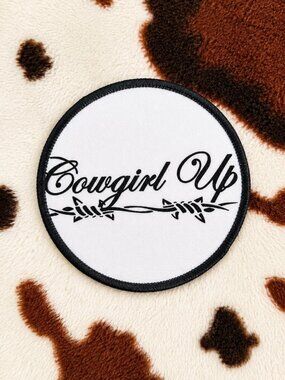 Cowgirl Up Western Sublimation DYI Fabric Hat Patch Glue Iron On Sew Hat Patch